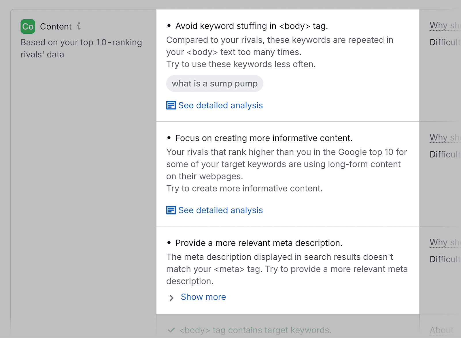 On-page SEO Checker – Optimization ideas
