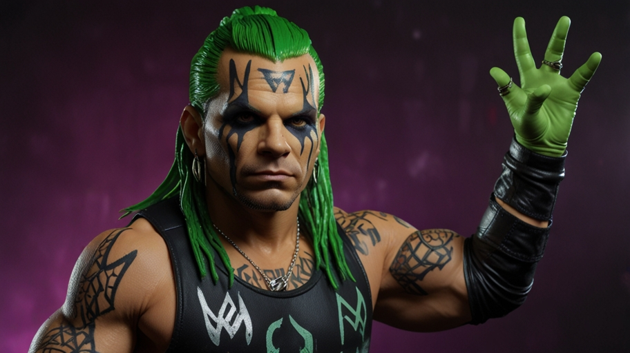 Jeff Hardy Green Hair Figure with Boombox