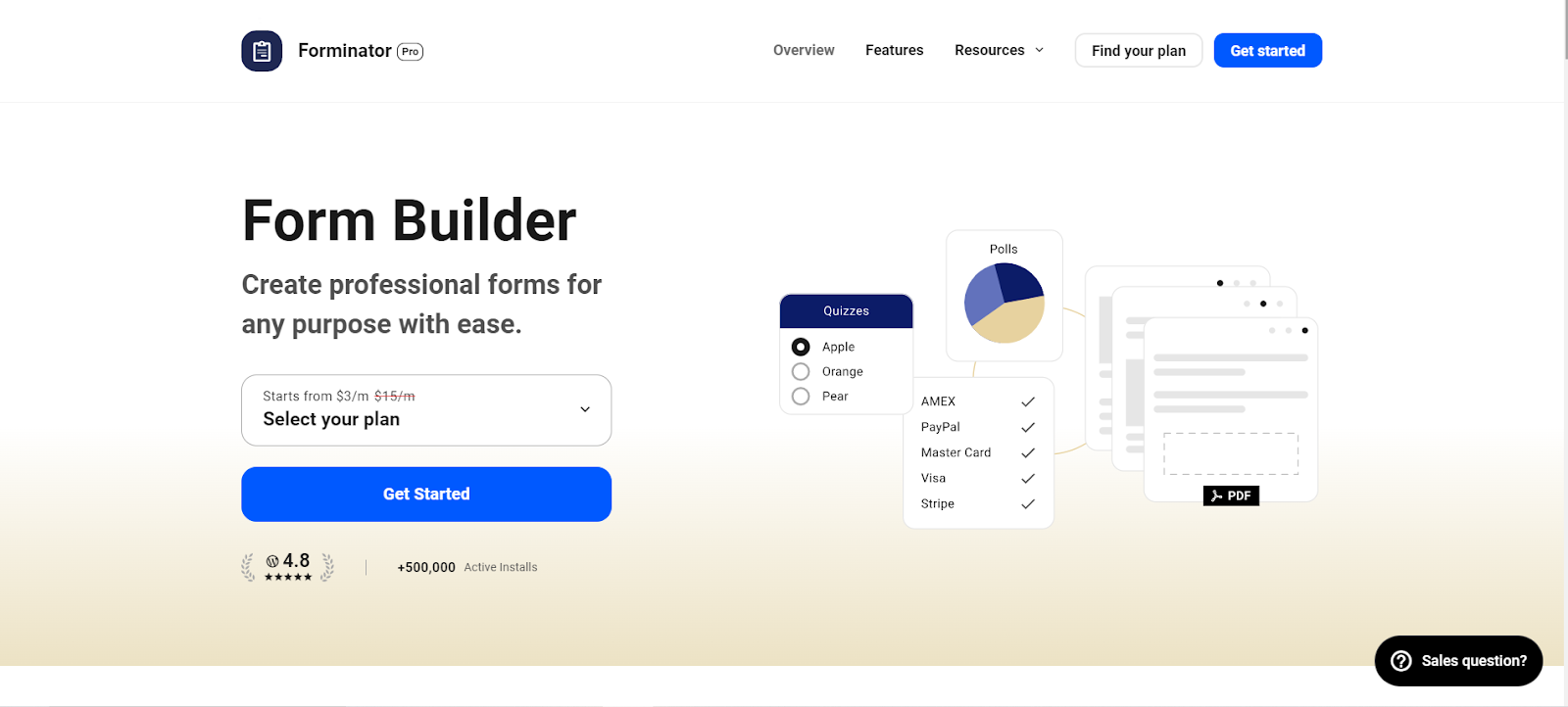 Forminator es un complemento para crear formularios