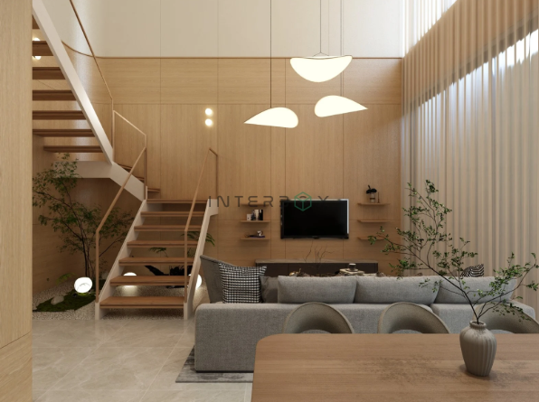 Jasa Desain Interior Ruang Keluarga Rumah Gaya Japandi