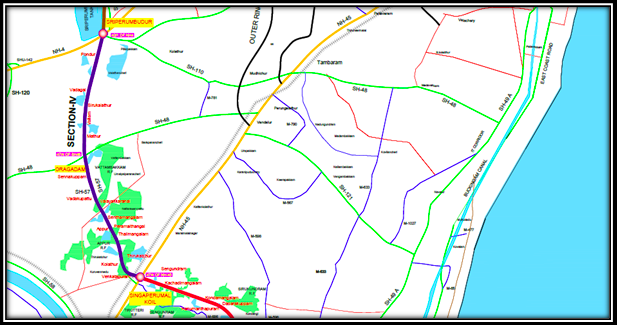 Chennai Peripheral Ring Road map