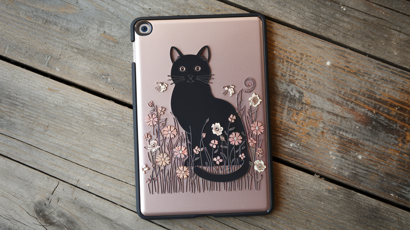 Lenovo Tab M9 Black Cat Flower Case