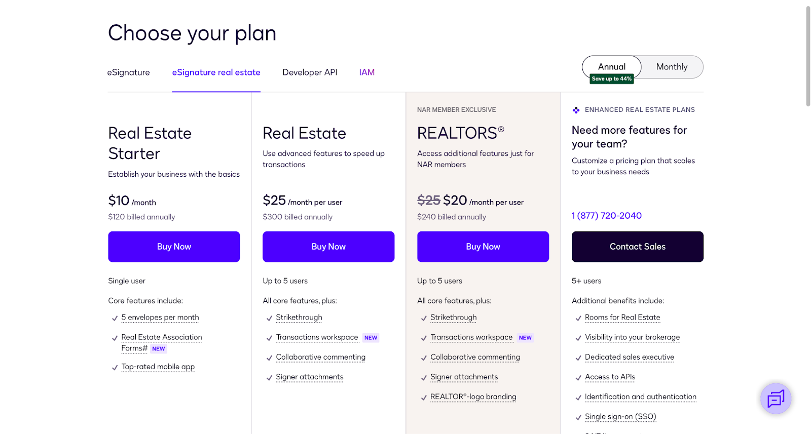 DocuSign-Pricing plans