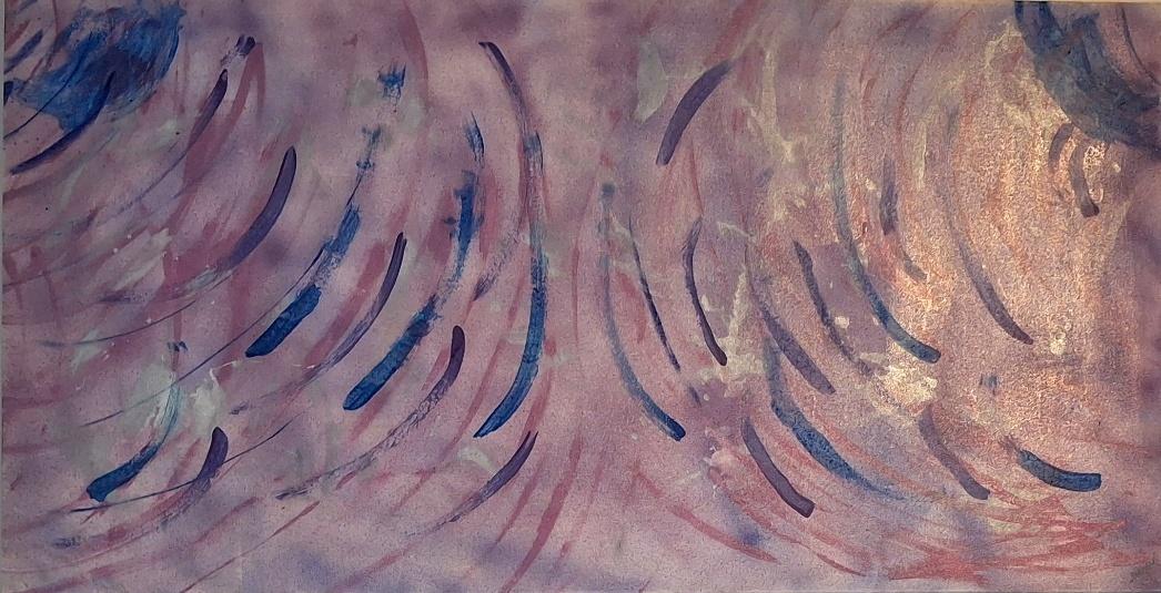 A close-up of a painting