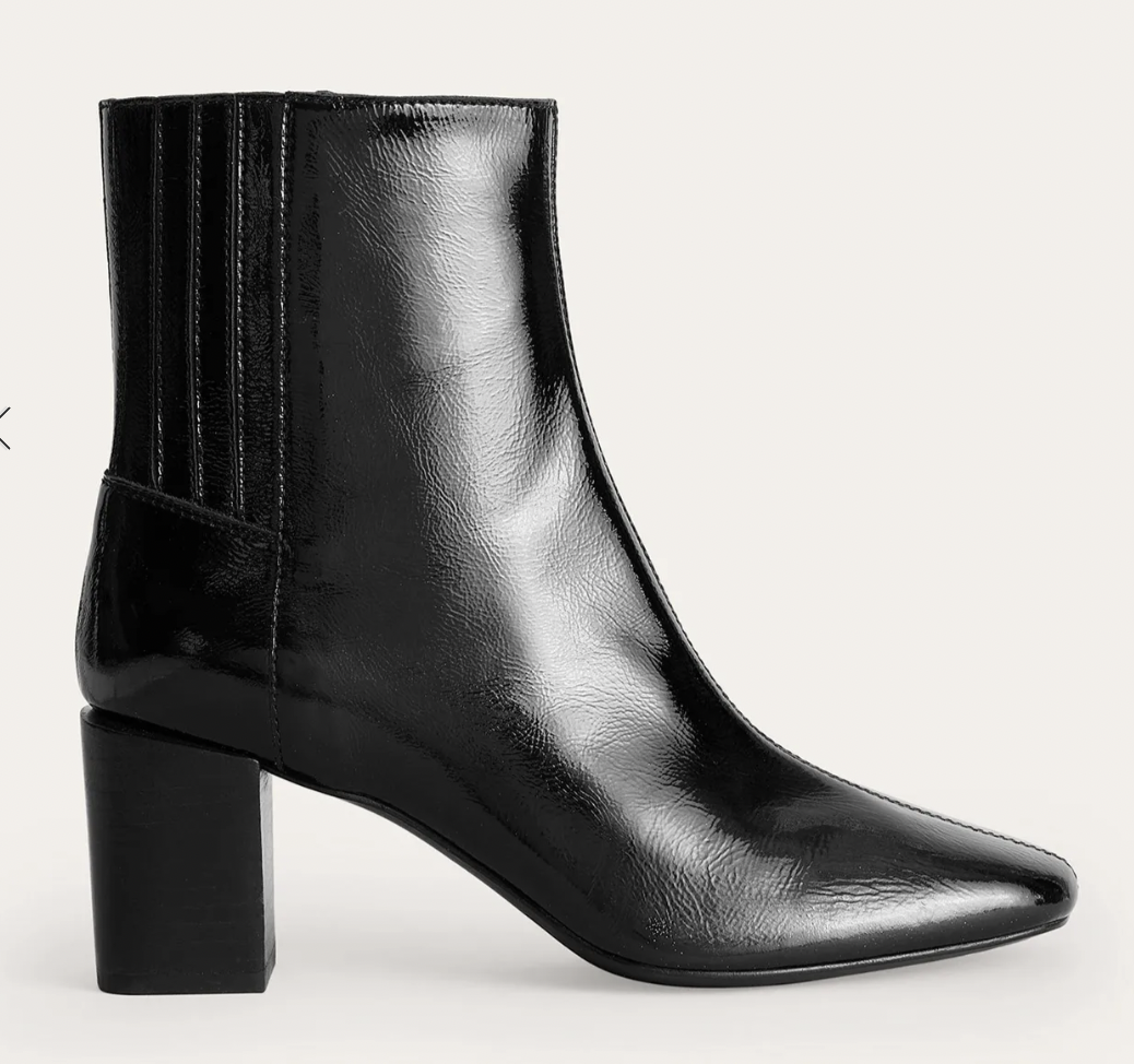 Block-Heel Leather Ankle Boots at Boden