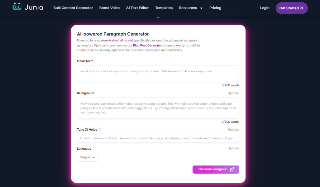 Junia Paragraph Generator