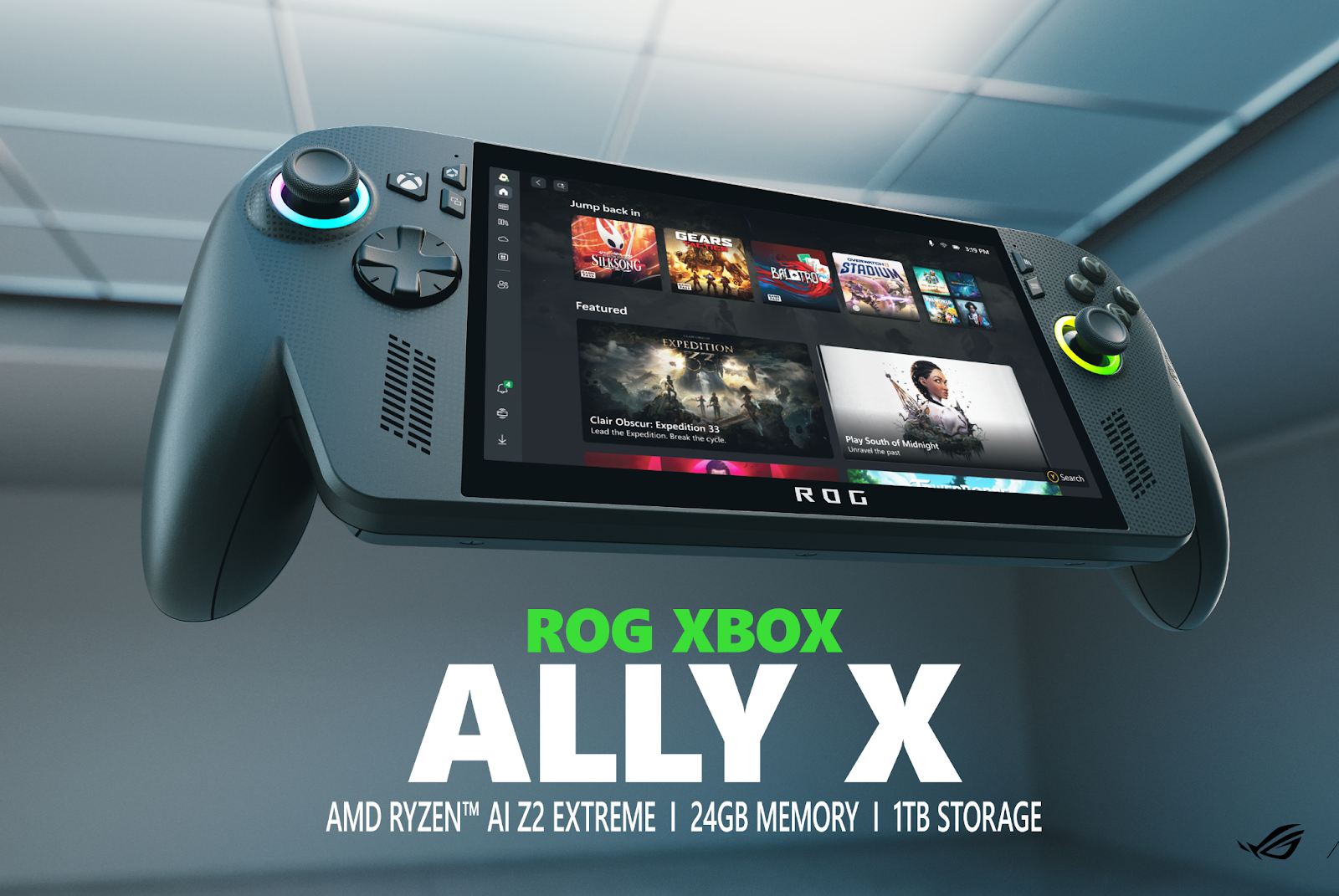 ROG Xbox Ally X gaming handheld.