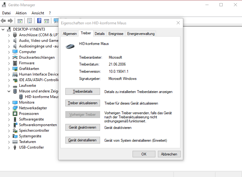 Maus-Treiber aktualisieren oder neu installieren