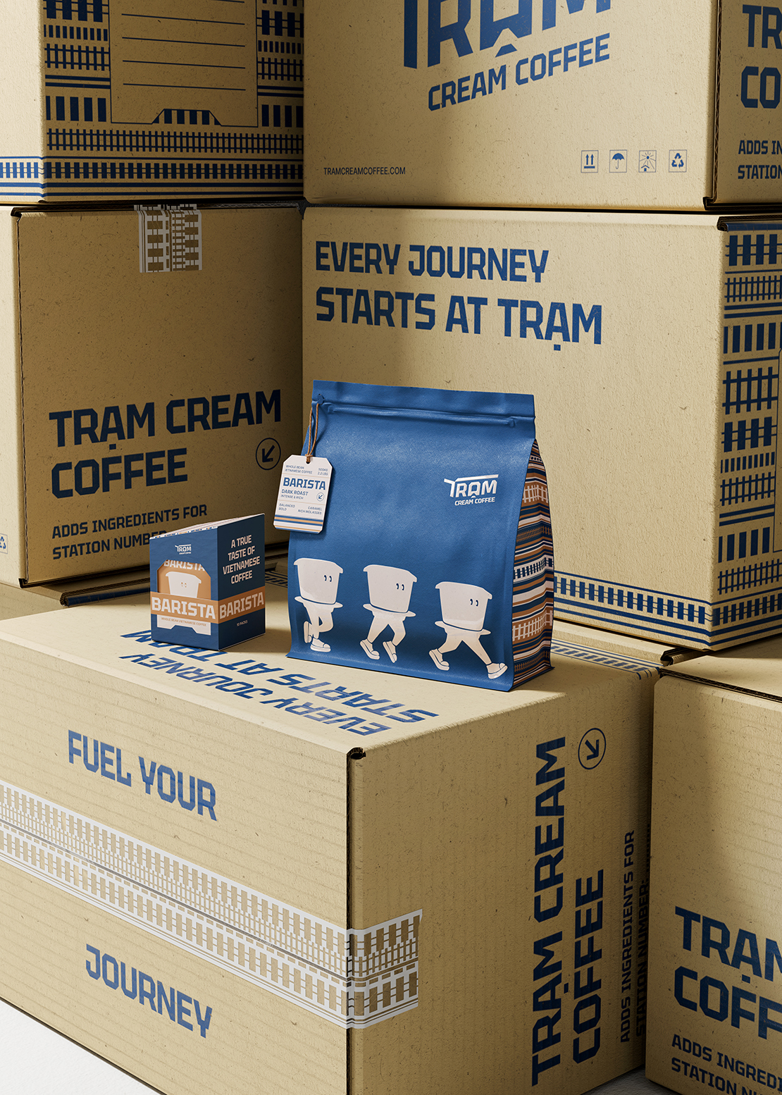 Image from the Tram Cream Coffee: A Journey in Branding & Packaging Designarticle on Abduzeedo