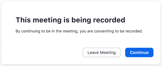 Prompt: This meeting is being recorded.