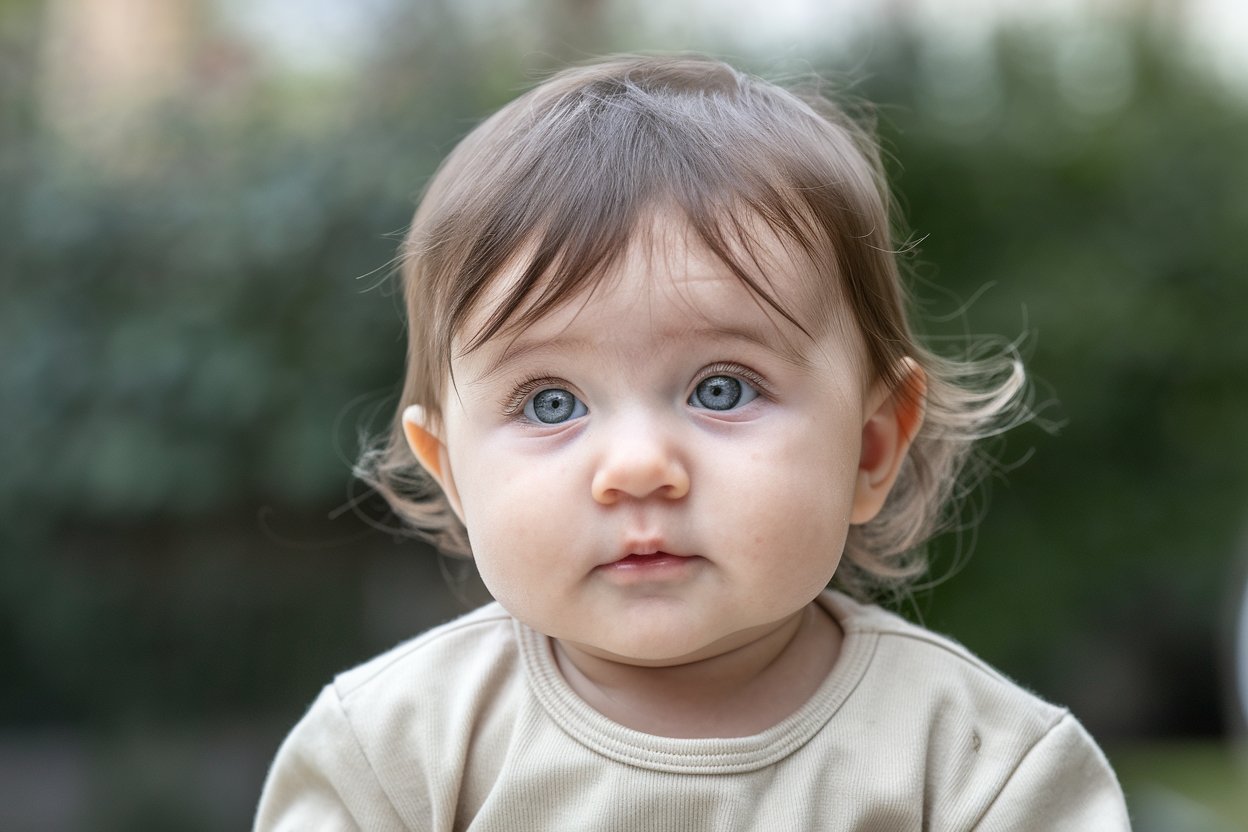 28. Baby Bangs with Medium-Length Hair