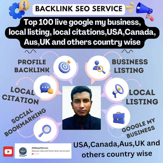 Top 100 live google my business, local listing, local citations, USA, Canada, Australia, UK and others country wise