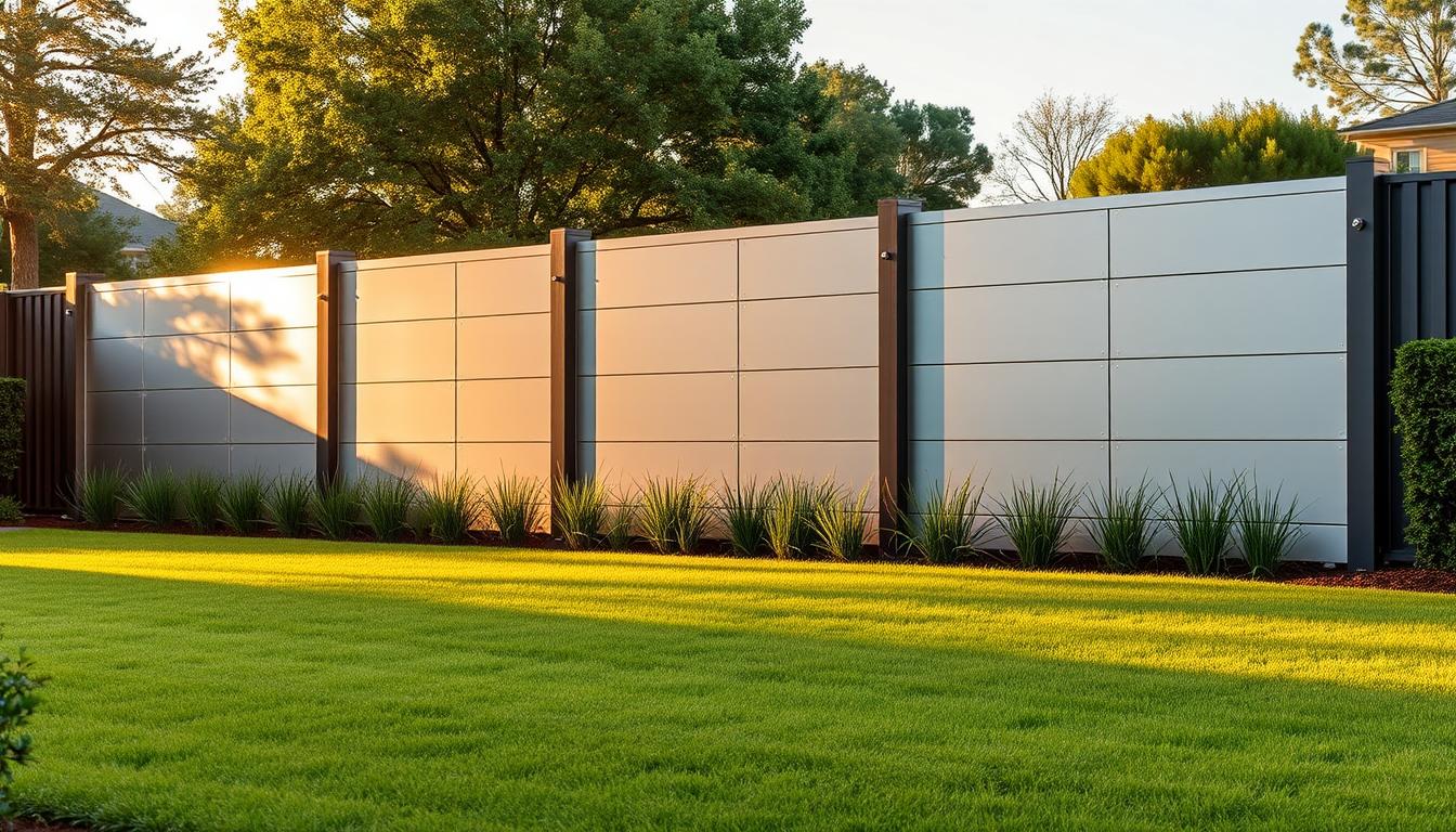 modern metal panel fencing