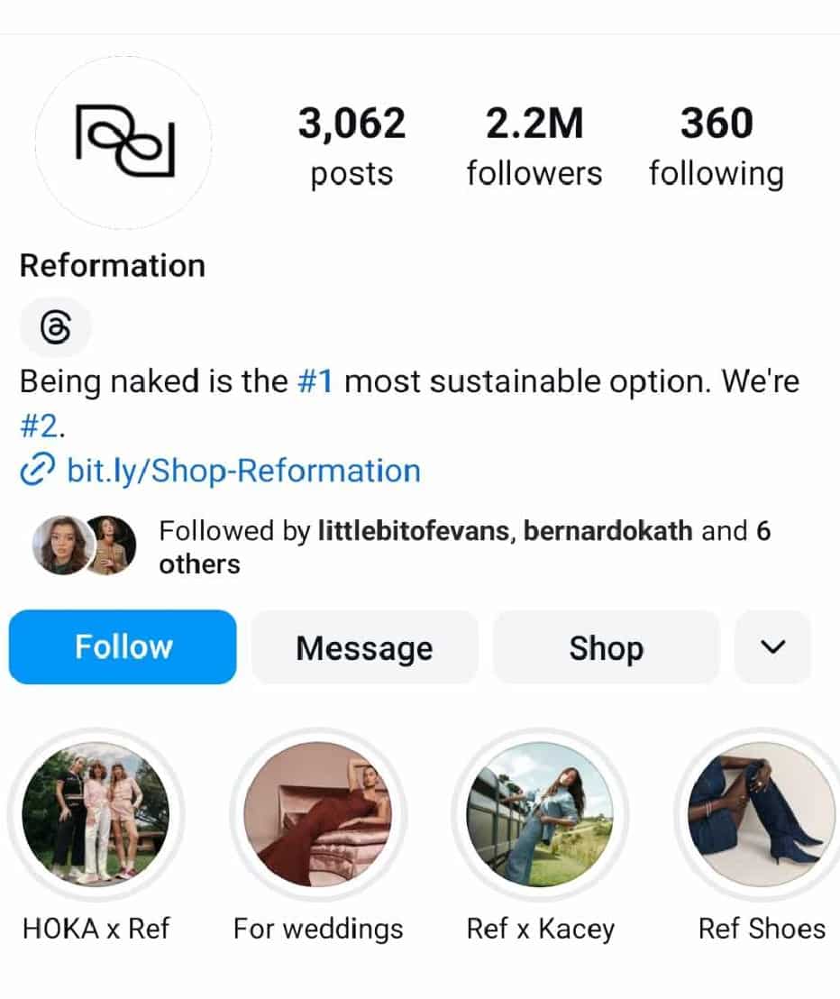 The Top Online Clothing Boutiques from Instagram - Reformation