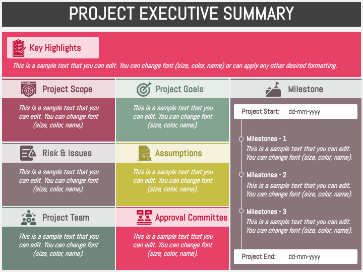 Project Executive Summary Slide 