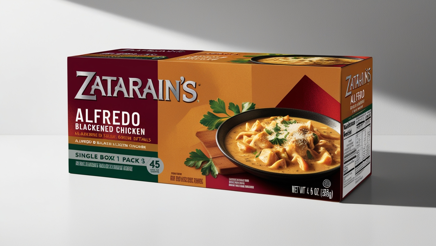 Zatarain's Alfredo Blackened Chicken Details Big Box Single Pack 45