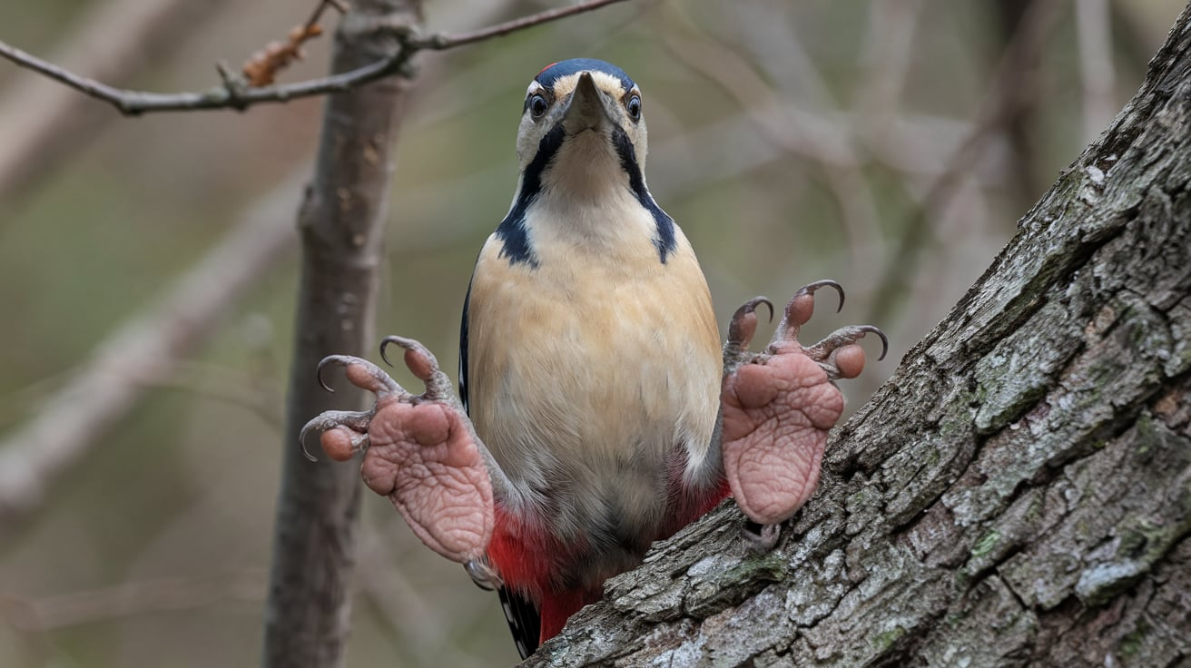 what color is a owpeckers feet