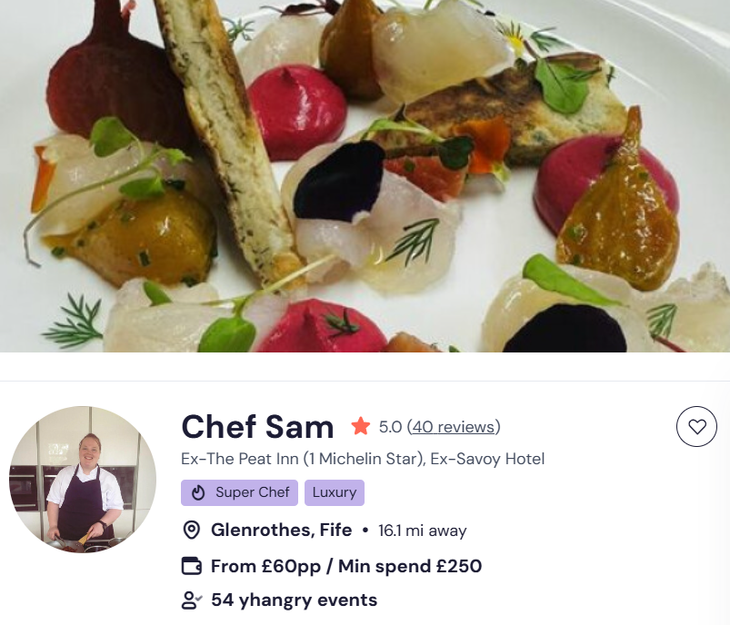 Chef Sam for meal prep in Edinburgh