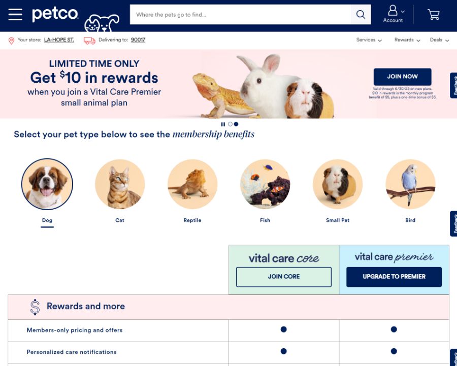 Petco: Vital Care Rewards