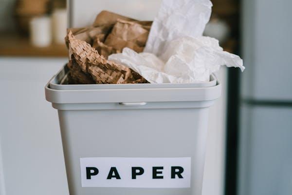 Garbage cans for biodegradable paper products