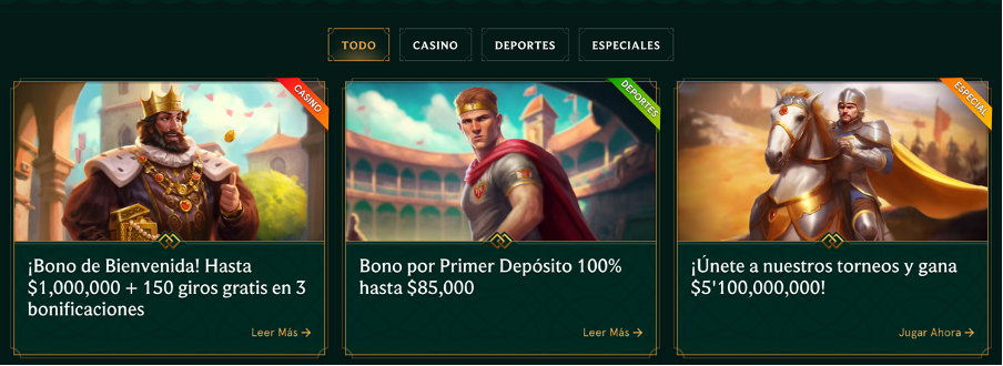 Página de inicio de Casinia