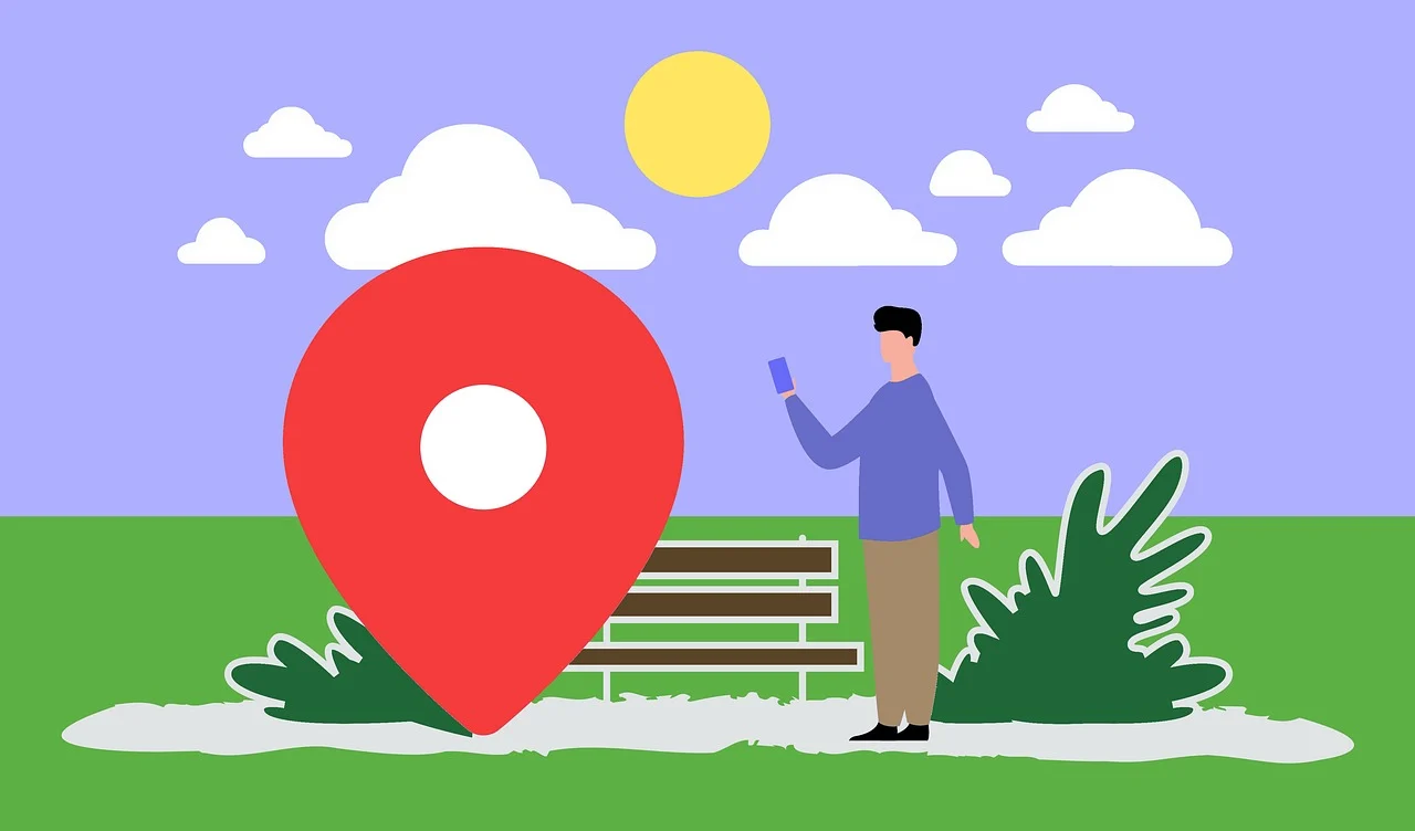 Googleマップ　地図　イラスト　男性