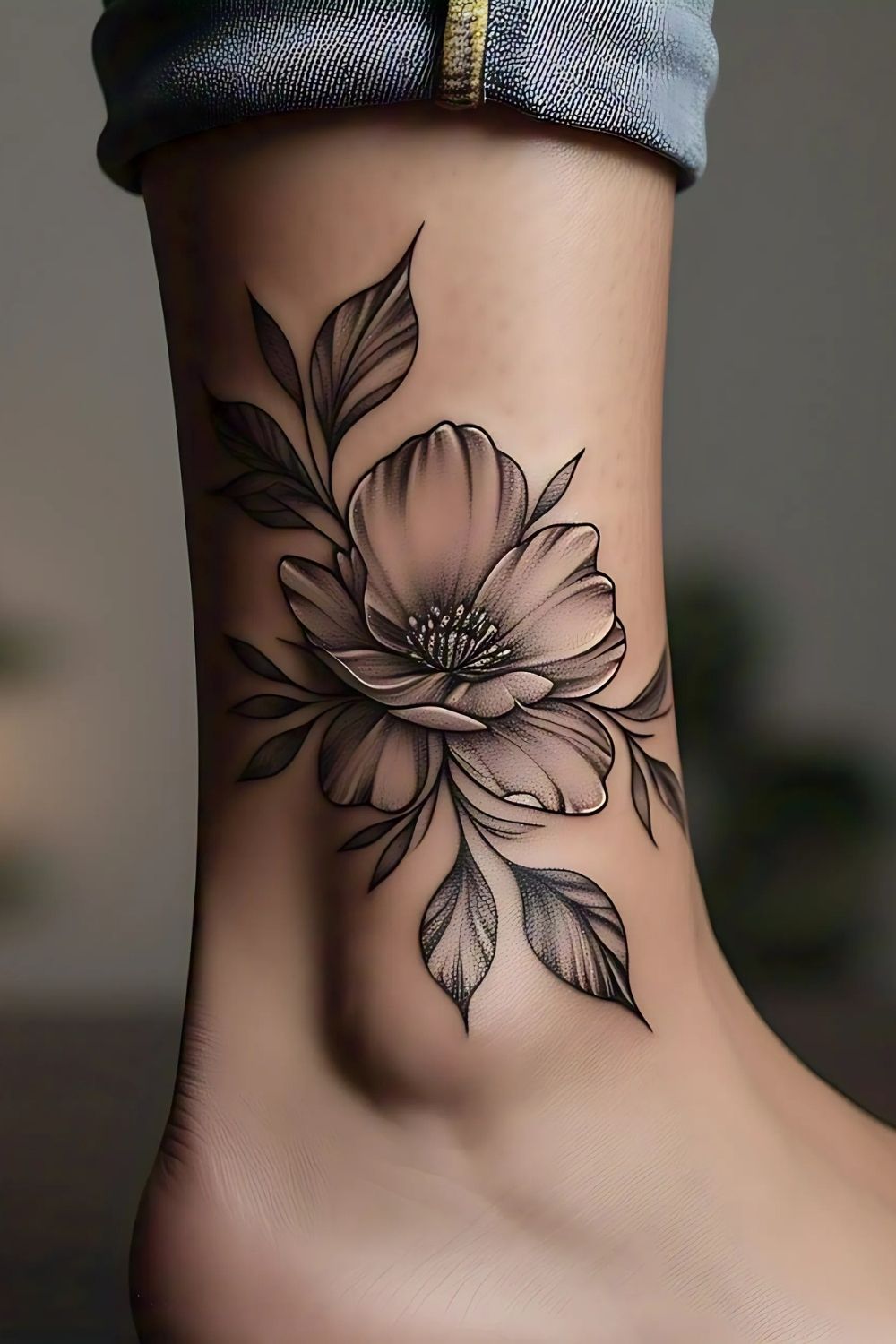 Shaded Ankle Tattoo