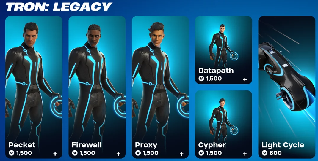 Tron Skins in Fortnite