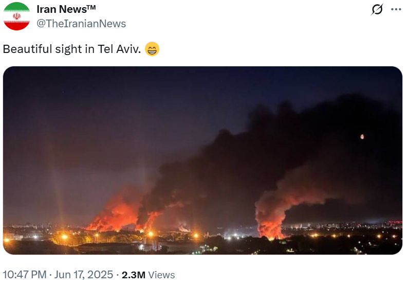 the aftermath of Iranian airstrikes on Tel Aviv