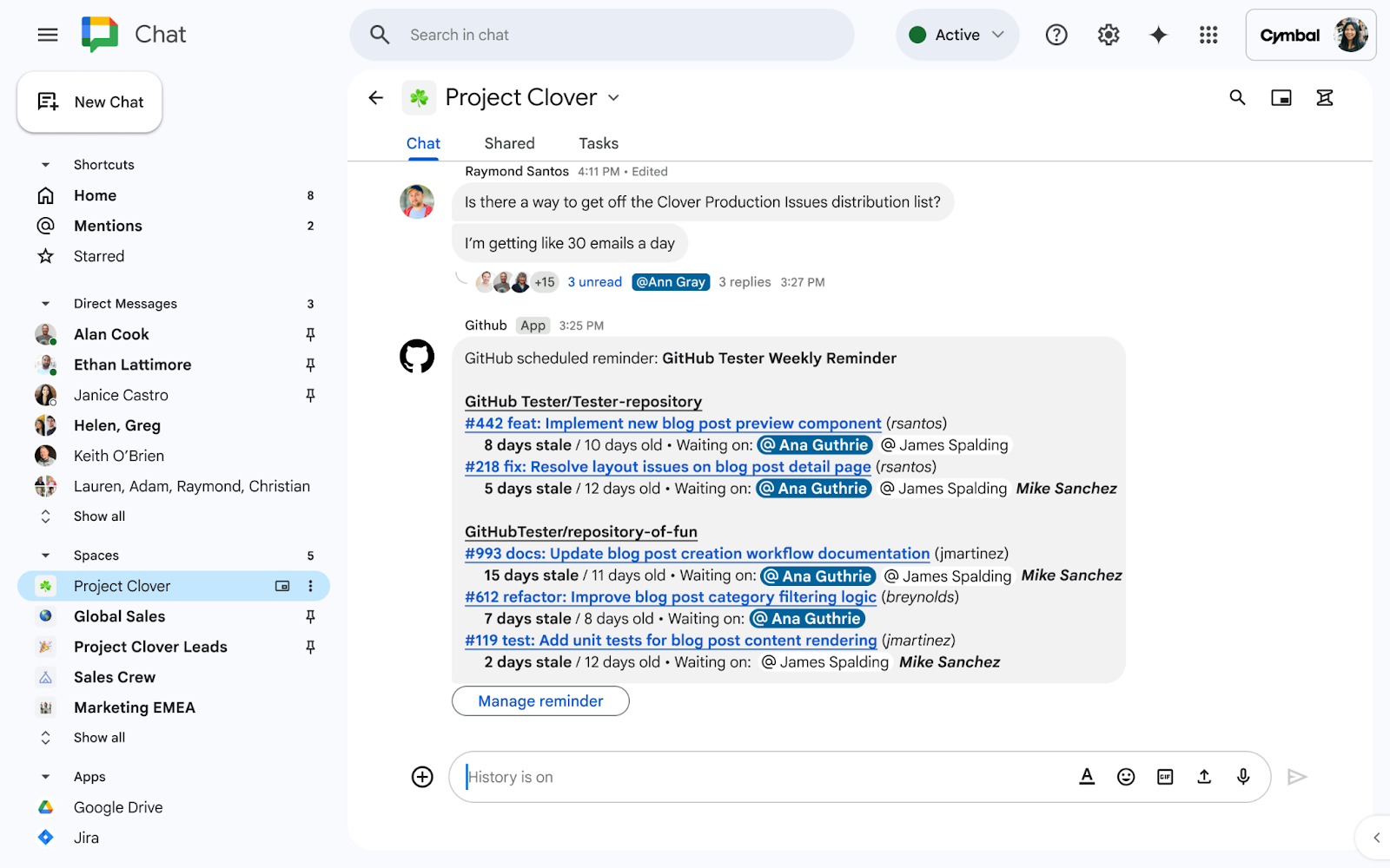 Users can set up scheduled reminders to stay on top of open pull requests