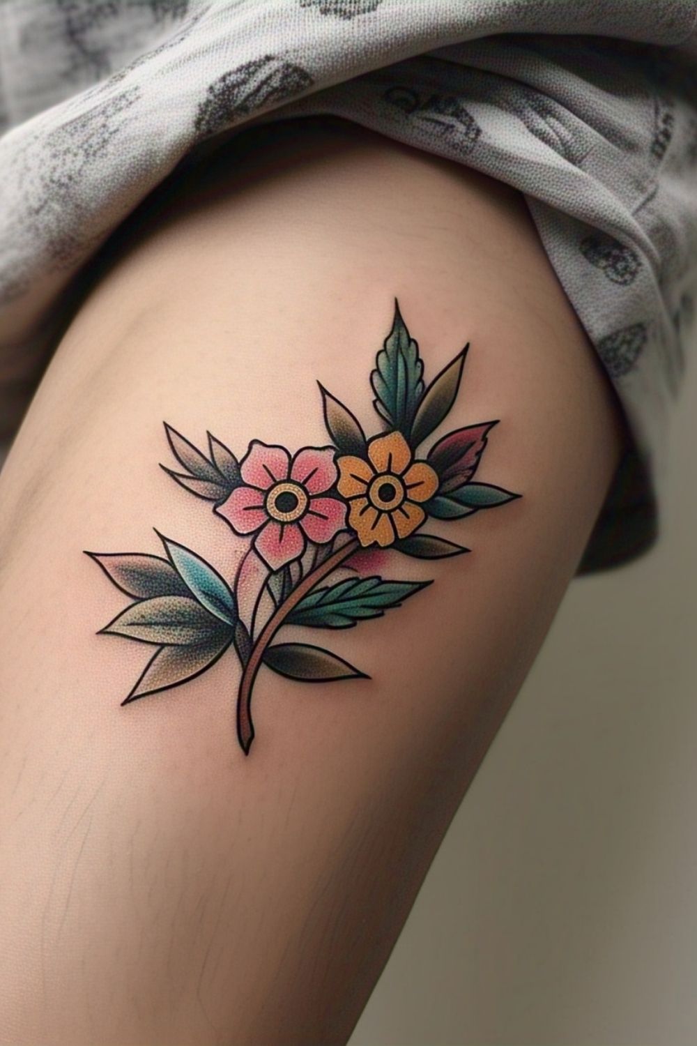 Small Thigh Tattoo