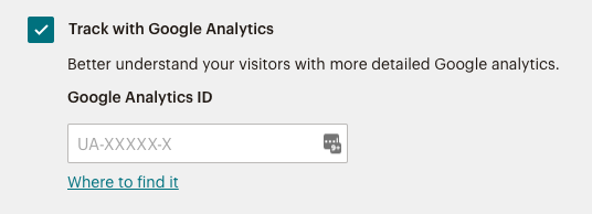 Entrez votre ID Google Analytics.