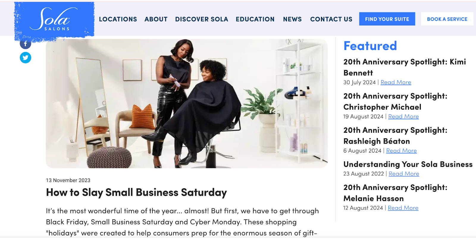 Small business saturday blog content