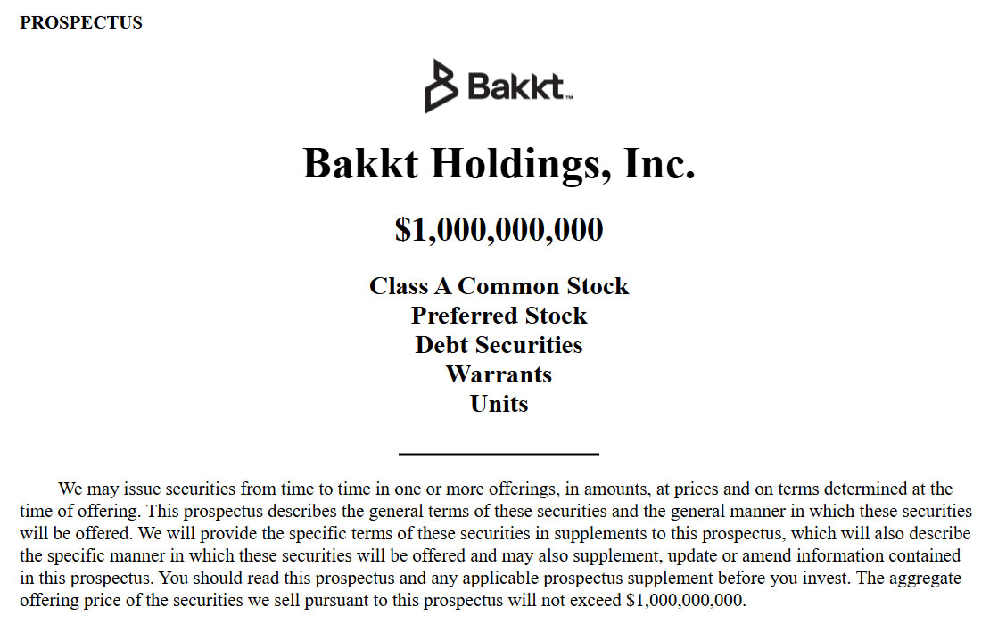 Bakkt Files with SEC to Raise B Crypto Strategy Fund