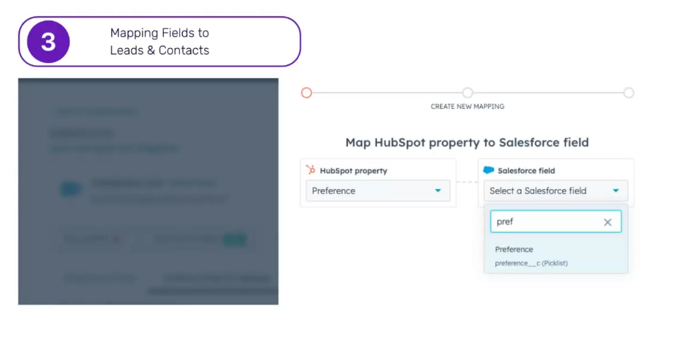 Map HubSpot property to Salesforce field (preference)