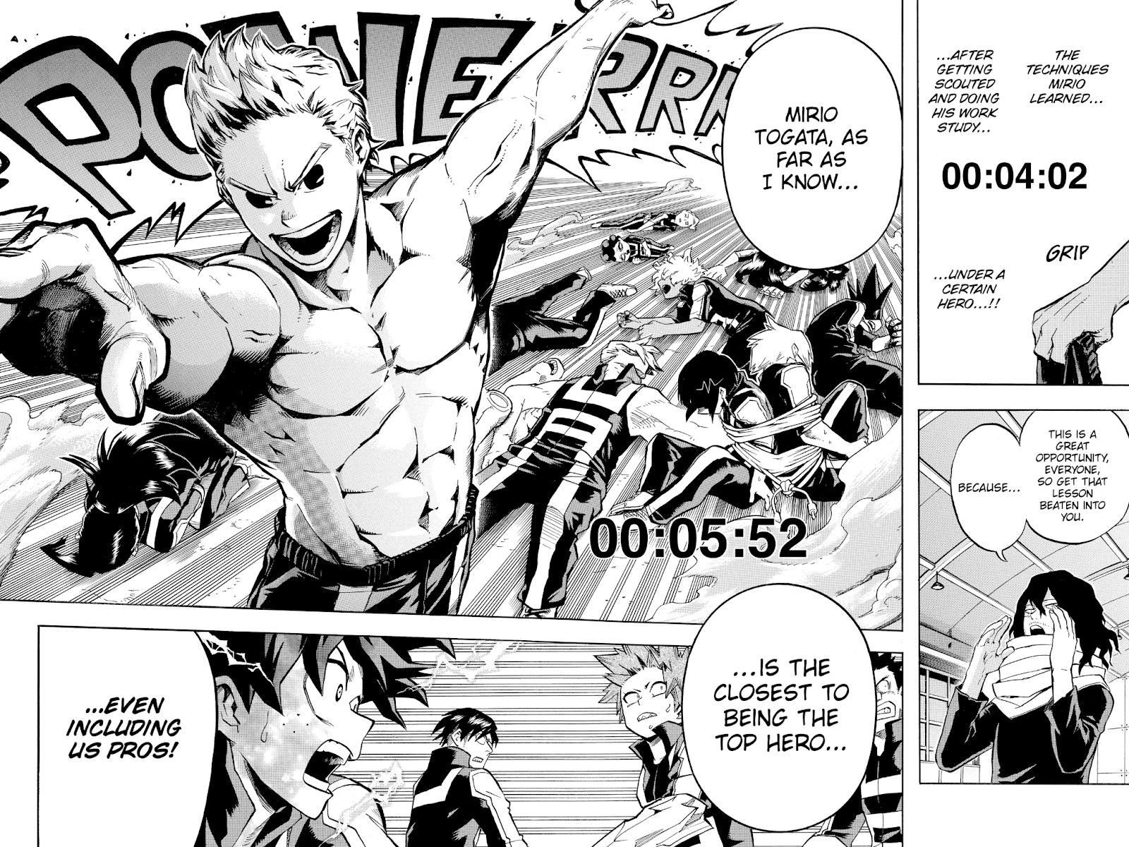 <a href="https://comick.io/comic/boku-no-hero-academia/kgMlJ-chapter-123-en">Chap 123 - Không có đổi thủ</a> (Bản dịch tiếng Anh của VIZ). Lần đầu gặp, anh khỏa thân "bán hành" cho mấy bé. :v