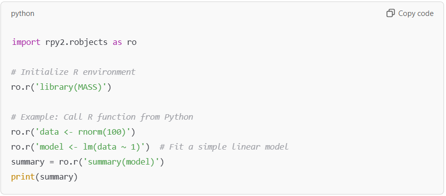 Code for initialising R environment.