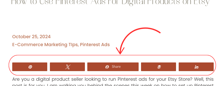 social sharing buttons to make your website Pinterest friendly