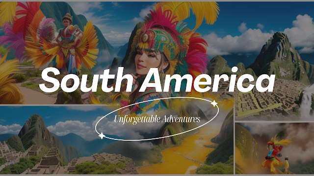 A vibrant, eye-catching thumbnail showcasing the top 7 South American adventures, including Machu Picchu, Iguazu Falls, the Rio Carnival, and the Atacama Desert. The image is filled with warm, vivid colors, highlighting the diverse and thrilling landscapes and cultural experiences across South America. The bold title overlay reads “7 Unforgettable South American Adventures,” inviting readers to dive into the continent’s top travel experiences.