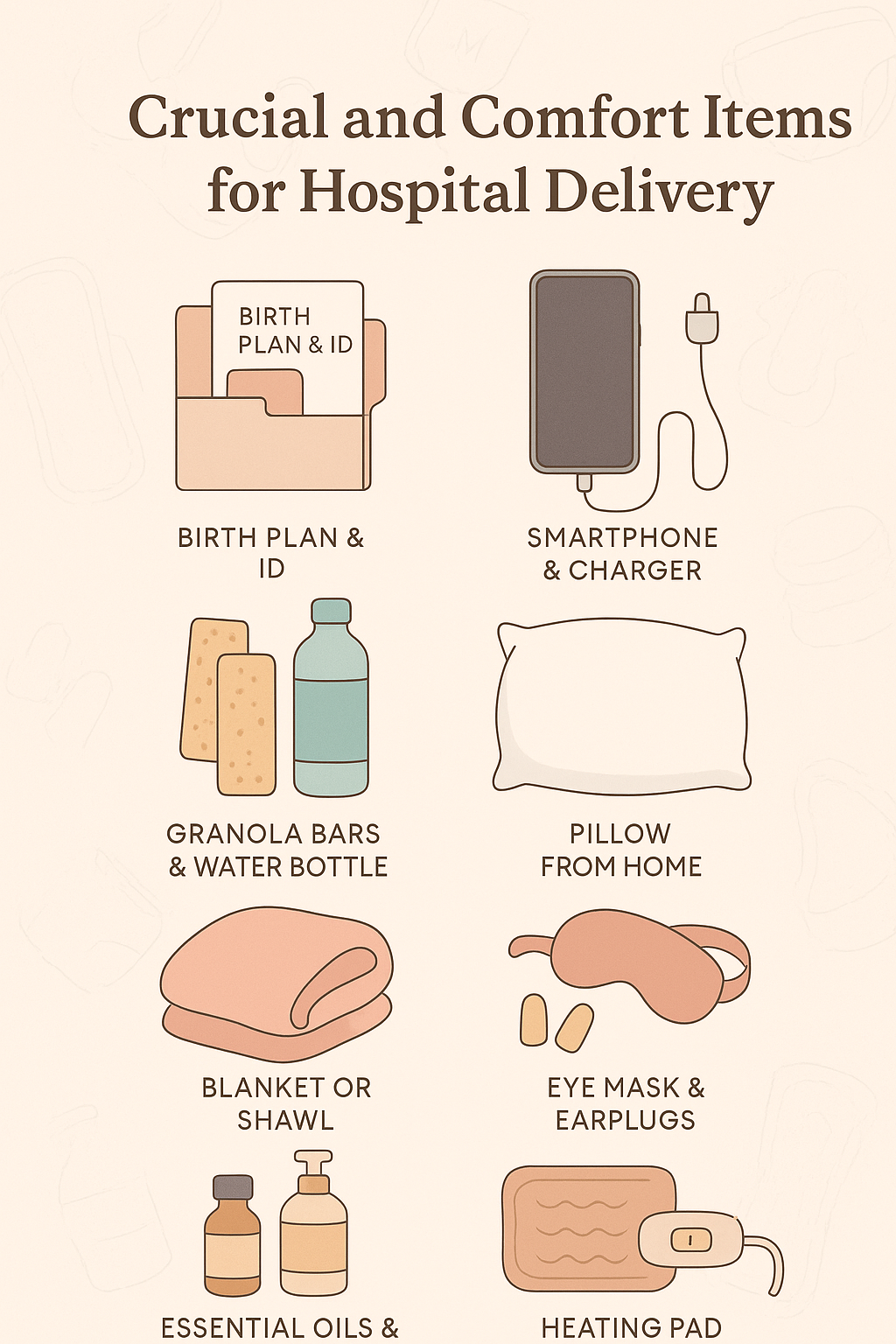 Crucial and Comfort Items for a new mom: essential things to pack for delivery