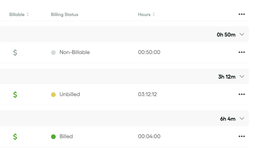 Bonsai Billable time tracking