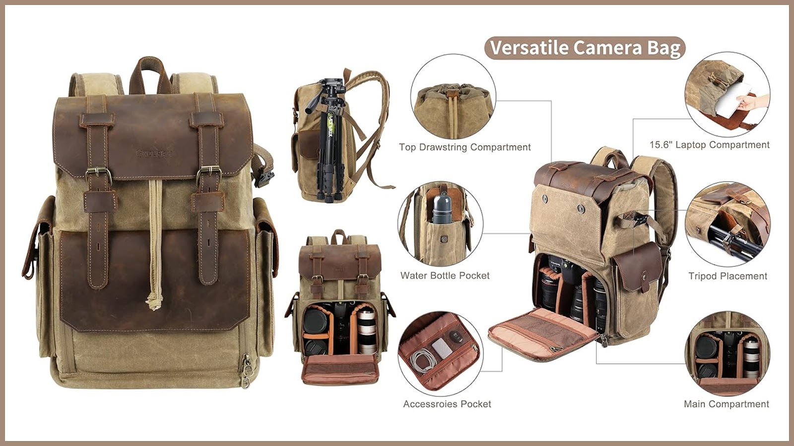 camera leather backpack images 7