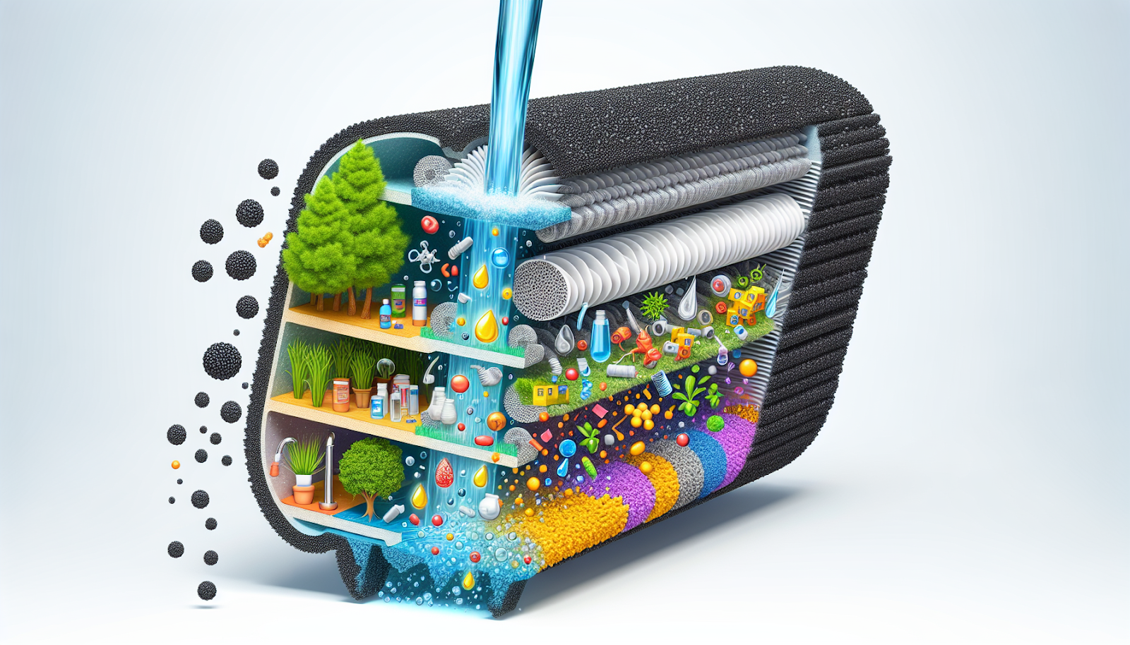 Illustration of activated carbon filters