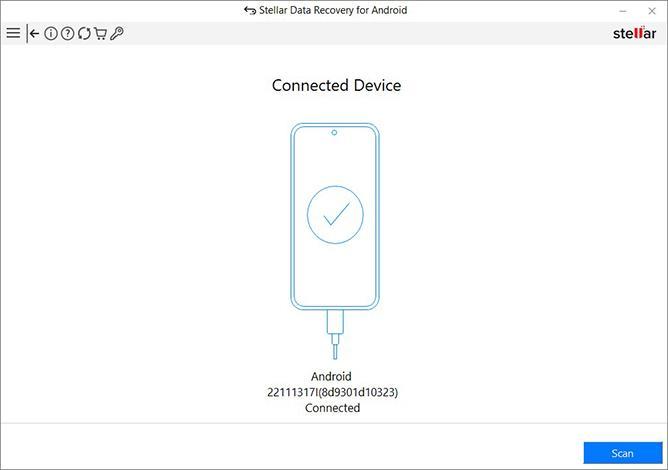 start the recovery process by Scan Android device 