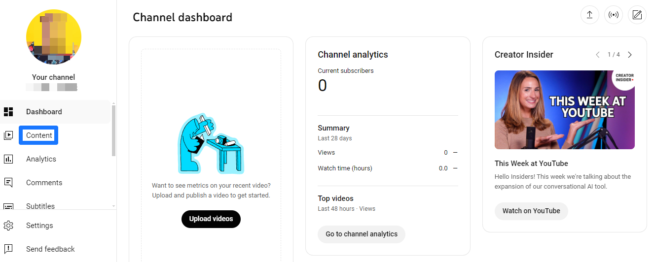 YouTube Channel Dashboard