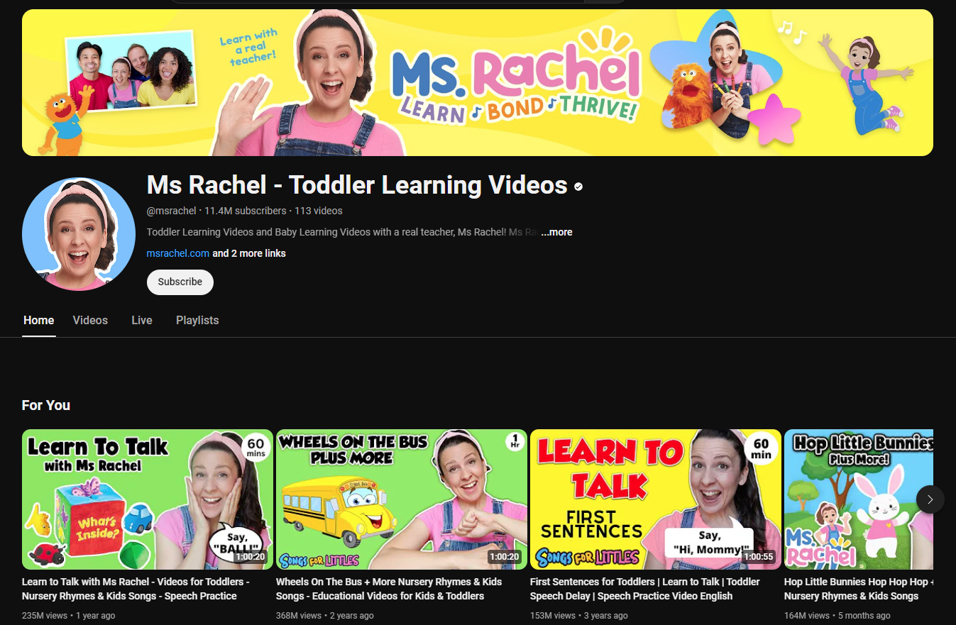 Ms Rachel - Toddler Learning Videos