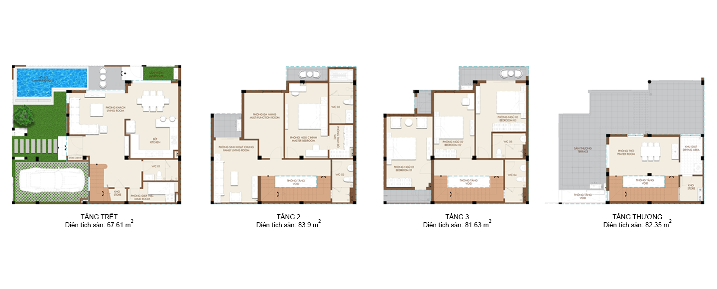 Mặt bằng nhà vườn Haruka Residence loại 1