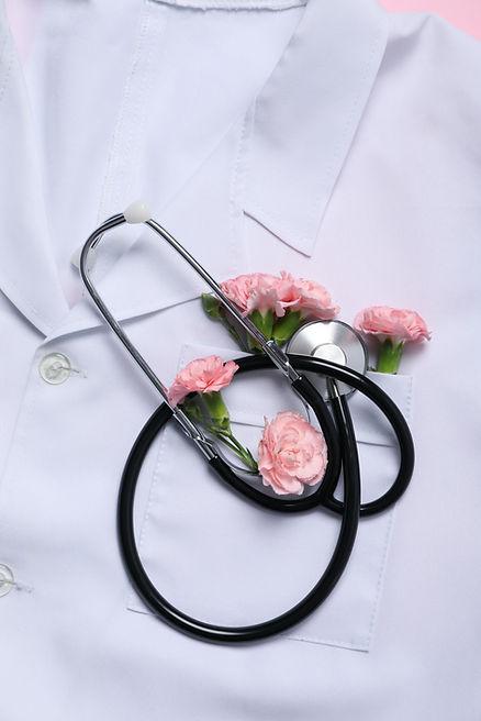 White doctor apron with stethoscope