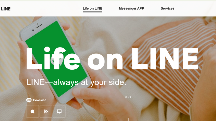 Line website interface 