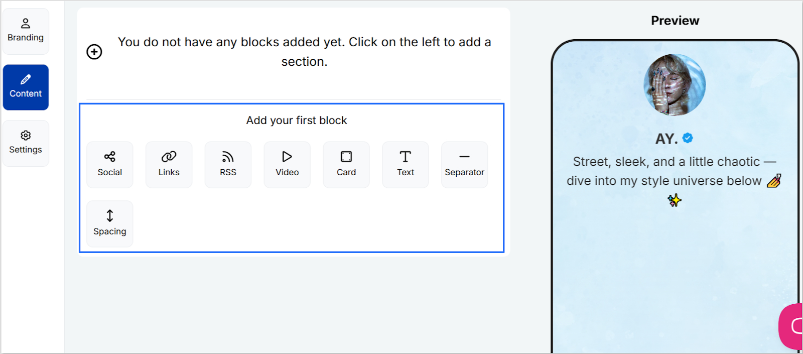 Choose content blocks